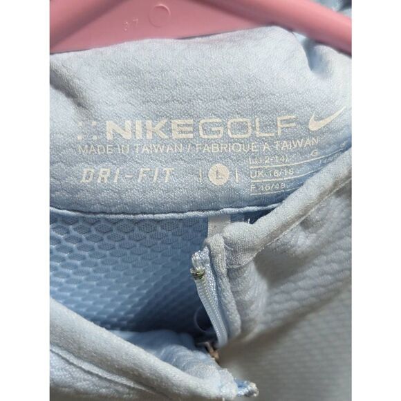 Nike Golf Women's Light Blue Dri-Fit 1/4 Zip Textured Pull-Over Sweatshirt Large - Picture 2 of 8